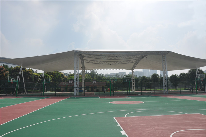 九里堤校区篮球场膜结构张拉膜工程设计施工项目